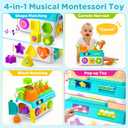 Learning Toys for 1,2 Year Old Girl Boy Gifts, Montessori Shape Sorting Toys for Toddler 1-3 Age, Musical Educational Baby Toy 12-18 Month, Christmas Birthday Gift for 1-2 Year Old Girl Boy