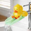 Skyroku Duck-Tastic Faucet Extender for Toddlers  Kicking Legs Fun! Splash-Proof & Easy Install Sink Extender for Kids (Yellow&Green)