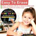 3-in-1 Chalkboard First Day of School Sign with Cleaning Cloth Double-Sided First Day of School Boards with Frame for Boys Girls Kids 1st Day of Kindergarten Pre K Preschool Sign (Ruler3)