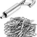 QWORK Steel Wire Rope Hanger, 40 Pack Portable Hook & Eye Turnbuckle Tension for 1/16-3/32 Stainless Steel Cable Guide Wire Rope