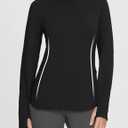 baleaf Women's Thermal Shirts Fleece Lined Tops Long Sleeve Mock Neck Cold Weather Running Workout Gear Pocket Thumbhole (S)