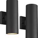 Ken & Ricky Outdoor Wall Sconce Lights, Black Exterior Lighting Fixtures, Outside Porch Lights Outdoor Wall Light Fixtures for House Garage Front Door Patio -2 Pack