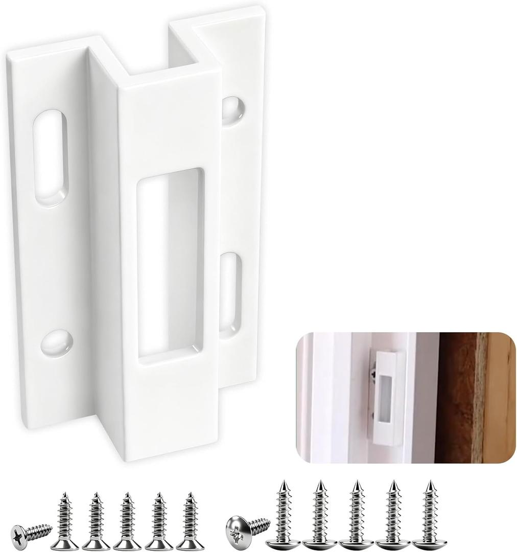 1 Pc E 2124 Aluminum Sliding Door Keeper, for Hook Style Latch, Extruded Sliding Patio Door Latch, Fit for Pella, Micron 1200 Series, Viking Doors and Other Sliding Glass Doors