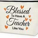 Sazuwu Teacher Gifts from Student Makeup Bag Teacher Appreciation Gifts Inspirational Cosmetic Organizer Travel Bag Thank You Retirement Birthday Present