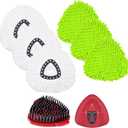 6PCS Mop Heads Replacements for OCedar, 1PCS Scrub Brush and 1PCS Spin Mop Base Compatible with Ocedar EasyWring 1 Tank System, Dry and Wet for Cleaning All Hard-surfaced Floors