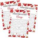 Strawberry Find The Guest Bingo Game, Baby Shower Game, Pack of 30 Game Cards, Gender Neutral Boy or Girl, Fun Baby Game and Activity - FA13
