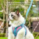 Escape Proof Cat Harness and Leash, Cat Collars, Harnesses & Leashes, Escape-Proof Cat Harness Set, Adjustable Step-in Pet Harness for Walking for Cats/Dogs (Blue, L)