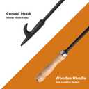 Heavy Duty 32 Long Fireplace Fire Pit Campfire Poker Stick and 26 Fireplace Tongs Tool Sets, Log Grabber, Rust Resistant Black Finish Camping Fireplace Tools for Indoor/Outdoor