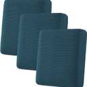 H.VERSAILTEX Super Stretch Individual Seat Sofa Covers Couch cushion covers Slipcover Sets Thick Jacquard Textured Twill Fabric (3 Piece Sofa cushion covers, Deep Teal)