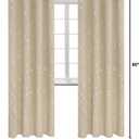 BGment Room Darkening Curtains 95 Inches Long, Grommet Thermal Insulated Blackout Curtains with Wave Line and Dots Printed for Bedroom, 2 Panels, Each 52 x 95 Inch, Beige