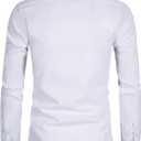 Men's Long Sleeve Button Up Shirts Solid Slim Fit Casual Business Formal Dress Shirt (XS)