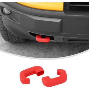 Linskip Tow Hook Covers Compatible with 2021-2024 Ford Bronco Sport & 2022-2026+ Maverick FX4 Off-Road & Tremor, Front Tow Hook Cover Rubber Sleeve Protectors for Maverick Accessories(Red)