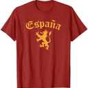 Espana Spain Lion Symbol Spanish Spaniard Pride T-Shirt, Red, S