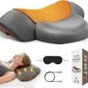Neck Massager Pillow, 3-in-1 Pillow Massage Neck Hump with Heating, Ergonomic Cervical Traction, Stretching and Vibration, Neck Pillow for Shoulder Relief, Relieves Deep for Women