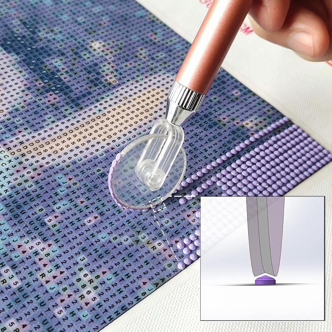 Diamond Painting Wheel Tools with Groove,New Type of Gem Art Pen,Accessories That can Make Jewel Art Faster and neater,Both Square and Round Drills are Suitable,Dimond Art Supplies Kits.  (Gold)