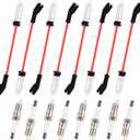 9748HH 10mm Spark Plug Wires with Heat Shields + 41-962 Iridium Platinum Spark Plugs Compatible with 99-06 Escalade Silverado Suburban Tahoe Sierra Yukon 4.8 5.3 6.0L, Red