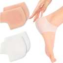 Silicone Heel Protectors for Shoes (2-Pair) - Gel Heel Cups for Plantar Fasciitis, Blister Prevention & Cracked Heels - Medical Grade Pain Relief Cushions for Heel Spurs & Achilles Tendonitis