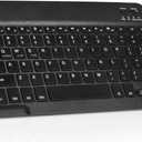 Ultra-Slim Bluetooth Rechargeable Keyboard for Samsung LS32BM801UNXGO and All Bluetooth Enabled iPads, iPhones, Android Tablets, Smartphones, Windows pc - Onyx Black