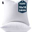 16 x 16 Pillows Insert Set of 2 Down Alternative Throw Pillow Inserts Small Fluffy Decorative Pillow White Square Pillows Stuffing for Living Room Couch Bed Sofa Interior Cushions
