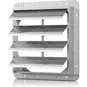 16 Inch Galvanized Shutter Exhaust Louver Vent, Automatic Gravity Shutter Louver Vent for Home Attics, Workshops, Barn, Greenhouse (Motor&Blades are not Included)