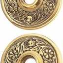 Renovators Supply Manufacturing Door Knob Rosette Pair 2.38 in. Antique Brass Decorative Door Knob Rosette