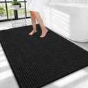 OLANLY Thick Large Bathroom Rugs 40x32, Extra Soft Absorbent Chenille Bath Rugs, Rubber Backing, Machine Wash Dry, Bath Mats for Bathroom Floor, Tub and Shower, Home Decor Accessories, Black