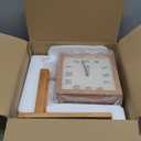 Corner Wall Clock, Double Sided Wall Clock, Wall Clock Simple Silent Square Double Sided Clock Wooden Decorative Corner Clock for Living Room Household (Dark Wood)