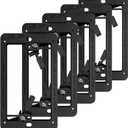 VCE Low Voltage Mounting Bracket Single Gang Wall Plate, Flush Low Voltage Box for Network, HDMI, Coaxial, Speaker, Telephone Cables, Black, 5 Pack
