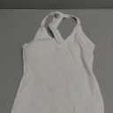 Danysu V Neck Racerback Tank Top for Women with Built in Bra Ribbed Long Tank Fitted Basic Cami Tops White M