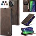 for iPhone 15 Plus Case, Flip Wallet Leather Case with Card Holder Magnetic Closure Shockproof Kickstand Protective Phone Cases Cover for iPhone 15 Plus, Coffee