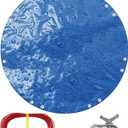 TARPAL 12ft Round tarp Waterproof 8mil Poly Tarps Pool Cover Multifunctional Tarpaulin Pool Covers for Above Ground Pools Dust and UV Resistance .Blue/Black
