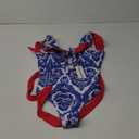 SPORLIKE Women One Piece Swimsuit V-Neck Ruffle Bathing Suit Padded Monokini (Small, Blue Print)