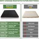MAXYOYO Japanese Floor Futon Mattress Queen Size, Floor Mattress for Adults, Roll Up Folding Floor Mat, Diamond Patterned Japanese Futon, Black