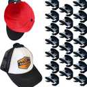 20 PCS Adhesive Hat Rack for Wall Baseball Caps, Hooks for Hats, Minimalist hat Display Rack, Strong Hold hat Wall Organizer, Hat Racks for Bedroom,Door,Closet Black