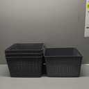 Eslite Plastic Storage Baskets for Organizing,11"X8.5"X4.7",Pack of 4 (Grey)