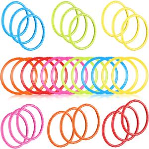 Lewtemi 30 Pcs Diving Rings Rainbow Pool Rings Bulk for Kids Swimming Pool Diving Toy Easy to Find & Grab Suitable for Kids & Adults, 6 Colors