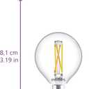 PHILIPS LED 60W G16.5 1-Pack Ultra Definition Soft White (2700K) 500 Lumen (5W = 60W) Dimmable Clear Flicker-Free Light Bulbs
