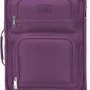 U.S. Traveler Rio Lightweight Softside Rolling Carry-on Suitcase, 4-Wheel Single, Purple