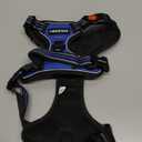 rabbitgoo Dog Harness Medium Sized, No Pull Pet Harness with 3 Buckles, Adjustable Soft Padded Vest with Control Handle, Walking Reflective Pet Vest for Medium Dogs, Blue, M