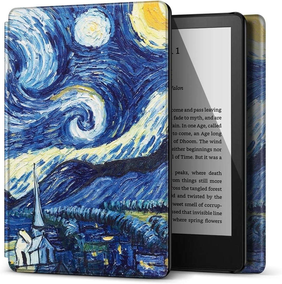 TNP Case for 6" All-New Kindle 2024 & 2022 Release 11th Generation Cover - Slim, Lightweight, Smart, Protective Flip Case with Auto Sleep and Wake for 6-Inch Amazon Kindle E-Book Reader, Starry Night