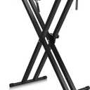 Double-X Piano Keyboard Stand- Heavy Duty,7-Level Adjustable Height,Portable & Anti-Slip for 61/76/88 Key Digital Pianos,Blackelectric piano standdigital piano stand88 key keyboard standstand