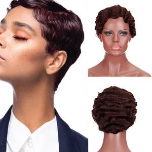 Women Wave Curly Wigs Nuna Wigs Janet Collection (Dark brown)