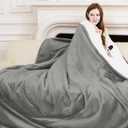 Electric Heated Blanket Full Size 72" x 84" - Fluffy Ultra Soft Flannel Electric Lap Blanket with 6 Heating Levels & 10 Hours Adjustable Timer, Fast Heating and Washable for Office (Grey)