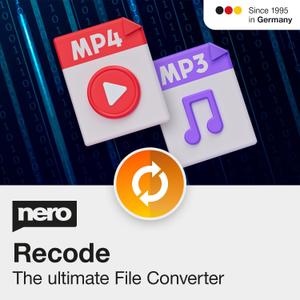 Nero Recode | MP3 & MP4 Converter Software | Audio & Video Converter | DVD Ripping, MP3, WAV, FLAC, MP4, AVI, MOV | Lifetime License | 1 PC | Windows 11 / 10 / 8