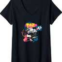 Womens Looney Tunes Tasmanian Devil Retro Vintage Soccer Sketches V-Neck T-Shirt 2XL