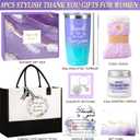 Thank You Gifts for Women, Employee Appreciation Office Gifts for Coworkers, Christmas Gift Baskets for Employees Teacher Nurse Boss Mom Her w/Canvas Tote Bag Acrylic Decor