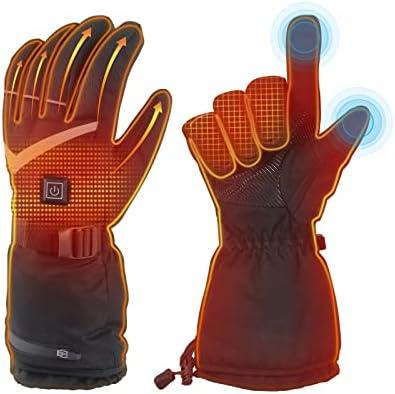 Heated Gloves for Men Women, 5000mAh Rechargeable Electric Battery Heated Gloves, Waterproof Touchscreen Hand Warmer Winter Gloves for Motorcycle, Hunting, Cycling