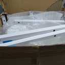 PROLEE Flower Stand with 12 Buckets, Flower Display Stand with Wheels, Flower Cart, Moving Florist Bouquet Shelf, Rectangular, White