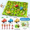 Beby Buty 64PCS Puzzle Race Track Car Set for Kids Boys, Floor Puzzle Tracks Car Toys for Boys Girls Ages 3-5 4-6, Toddler Toys Gifts for 3 4 5 Year Old, Ideal 3 4 5 6 Year Old Birthday Gifts