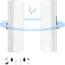 Point to Point Starlink Internet Outdoor Long Range Transmission for Gen 3 Router, Starlink WiFi Extender, 5.8GHz 3KM 100Mbps with 16dBi High Gain Antenna, 2 Pack